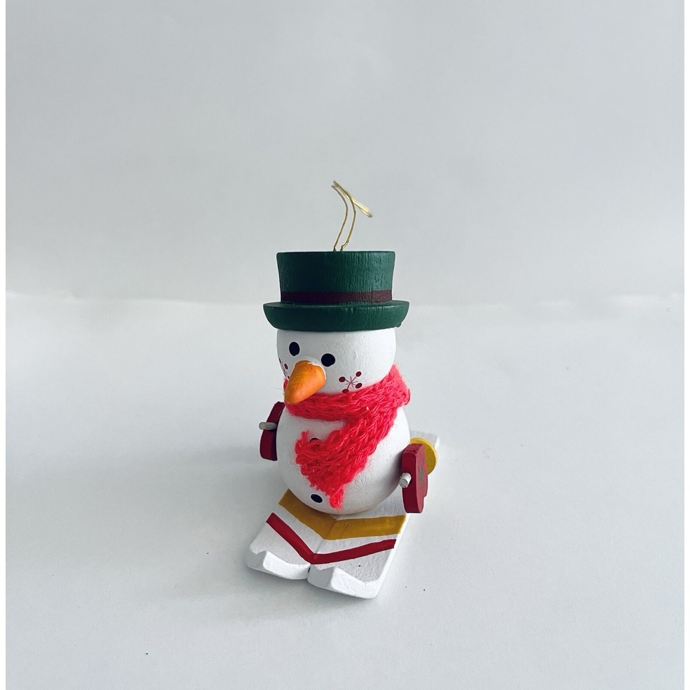 Vintage‎ CR Dakin &Co. 1984 Wood Ornaments Frosty The Snowman On Skis